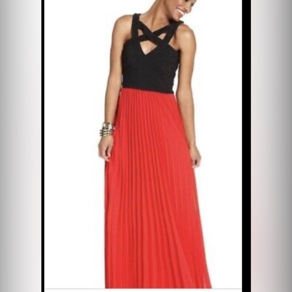 Chrystal doll maxi black /red dress size 5 crossed chest designs women’s girls - Picture 1 of 11